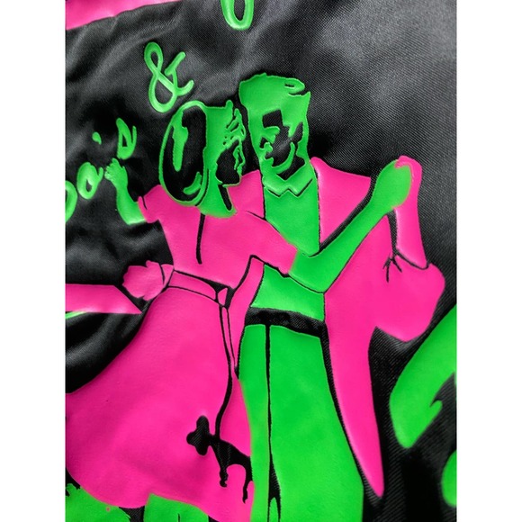 Vtg 50s 60s Rock N Roll Satin Jacket Black Mens Large Rockabilly Dance Majestic - Picture 6 of 9